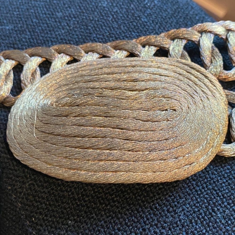 Vintage Bronze Link Belt with Big Buckle - Picture 2 of 8